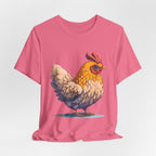 Chicken Illustration T-Shirt — Cute Orange Hen Graphic Tee