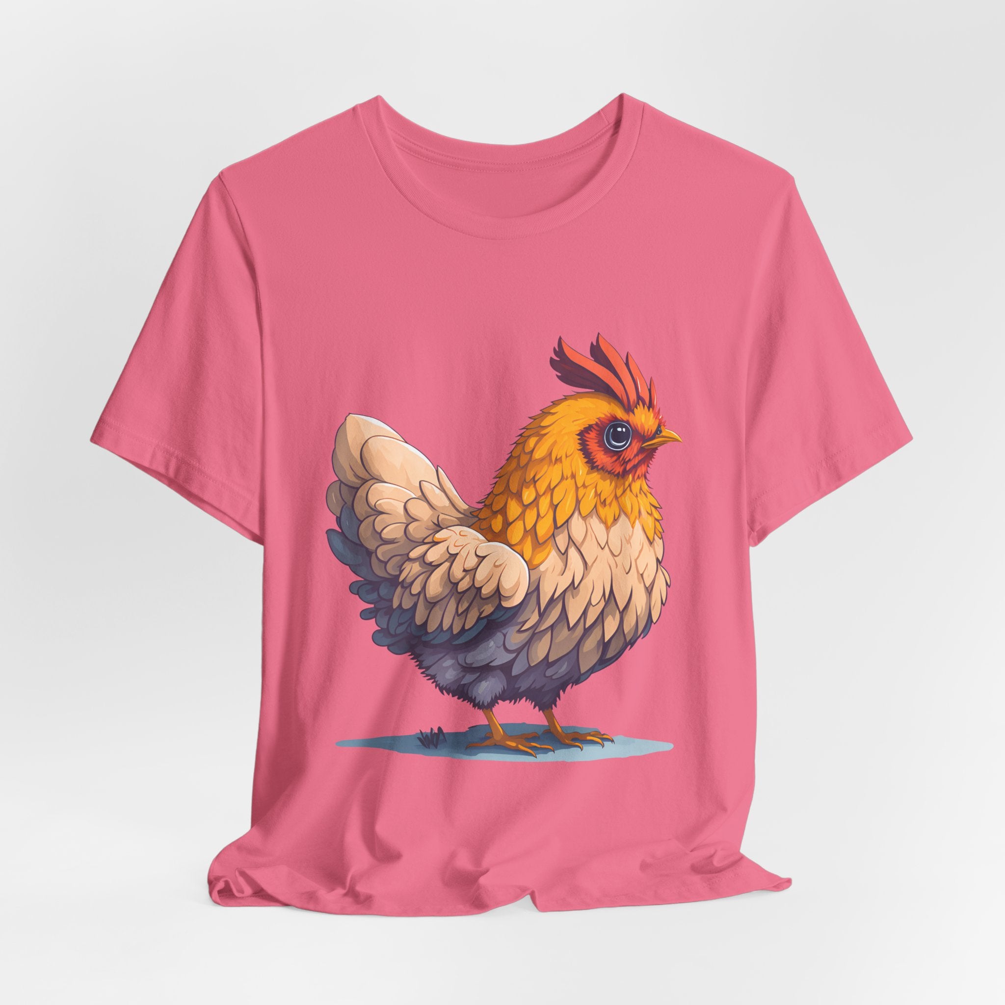 Chicken Illustration T-Shirt — Cute Orange Hen Graphic Tee