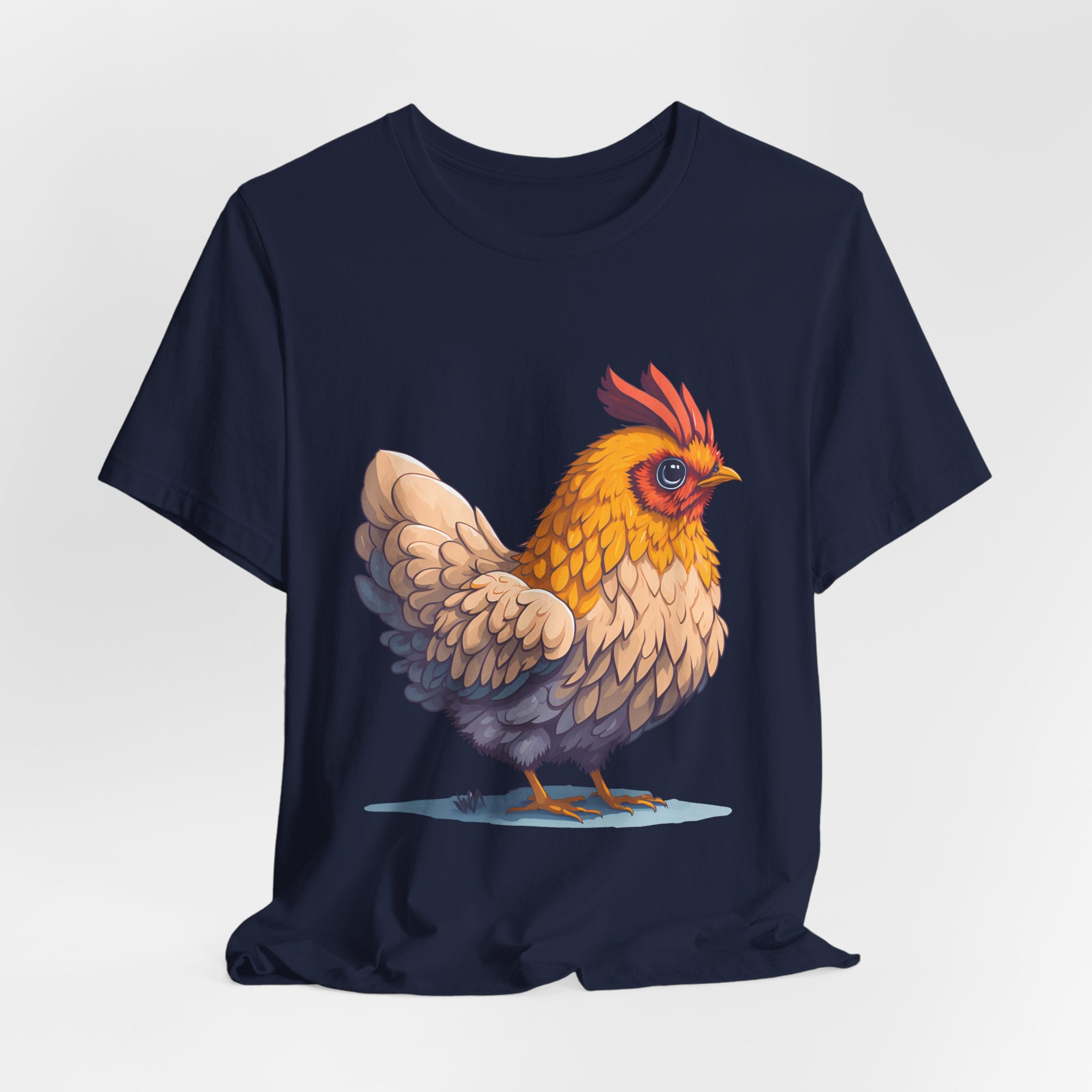 Chicken Illustration T-Shirt — Cute Orange Hen Graphic Tee