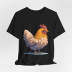 Chicken Illustration T-Shirt — Cute Orange Hen Graphic Tee