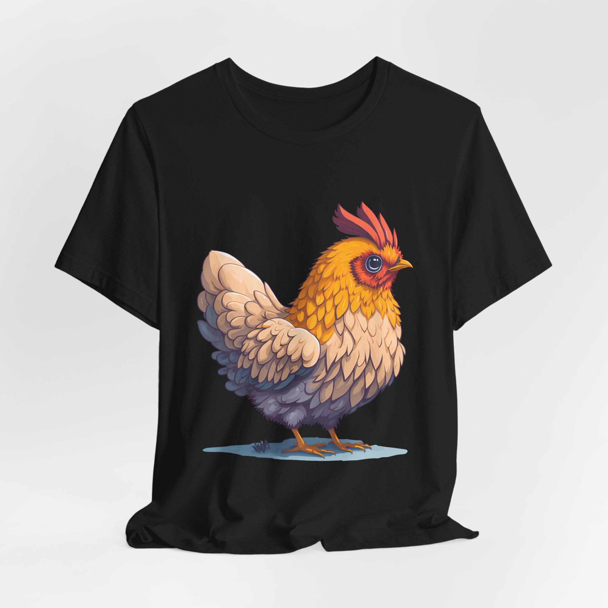 Chicken Illustration T-Shirt — Cute Orange Hen Graphic Tee