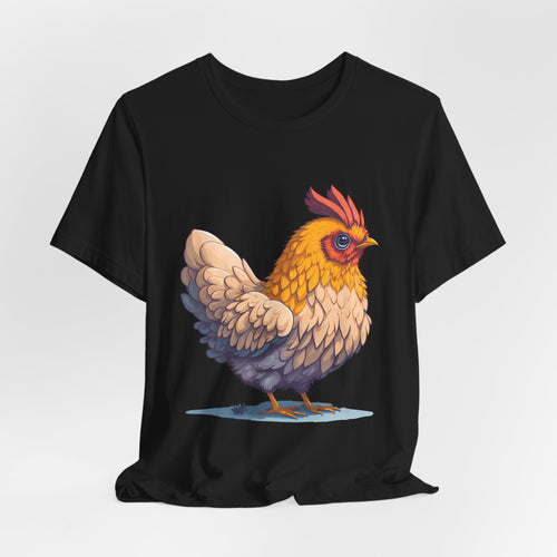 Chicken Illustration T-Shirt — Cute Orange Hen Graphic Tee