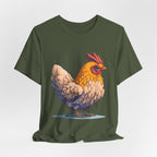 Chicken Illustration T-Shirt — Cute Orange Hen Graphic Tee