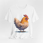Chicken Illustration T-Shirt — Cute Orange Hen Graphic Tee