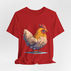 Chicken Illustration T-Shirt — Cute Orange Hen Graphic Tee