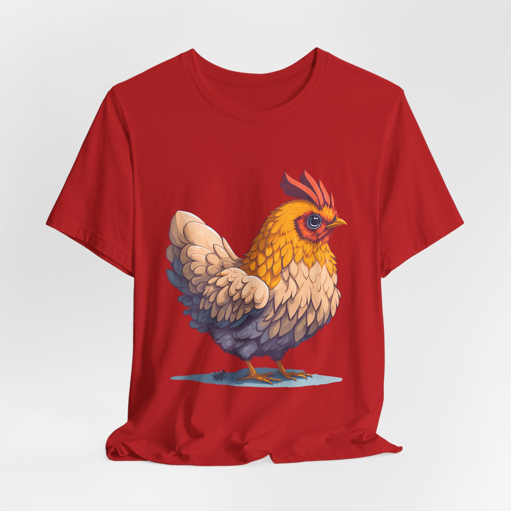 Chicken Illustration T-Shirt — Cute Orange Hen Graphic Tee